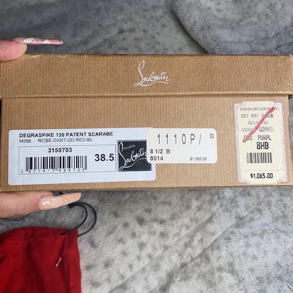 CHRISTIAN LOUBOUTIN Patent Scarabe Degraspike 120 Pumps Rose Digitale Size 8.5 - Picture 12 of 12